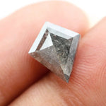 2.02 Ct kite cut black natural diamond with bold geometric shape and deep color for unique luxury jewelry