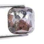 1.40 Ct natural cushion cut black diamond loose gemstone with deep opaque color, ideal for engagement ring or custom jewelry