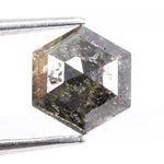 1.13 Ct natural hexagon cut black diamond loose stone with bold sparkle for engagement ring or custom fine jewelry
