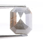 1.79 Ct emerald cut gray natural diamond loose stone with elegant step facets for custom engagement ring or fine jewelry