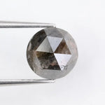 1.90 Ct Natural Black-Grey Colored Diamond Round Diamond For Engegament Ring