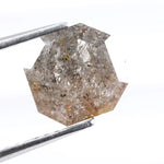 1.56 Ct asscher cut gray brown natural diamond loose stone with step facets for engagement ring or custom fine jewelry