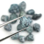 natural blue rough diamond with an uncut raw diamond for jewelry making