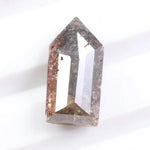 1.64 Ct bullet cut gray brown natural diamond loose stone with vintage faceting for engagement ring or custom jewelry