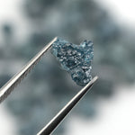 natural blue rough diamond with a raw uncut diamond for jewelry design
