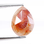 0.99 Ct pear cut red orange diamond loose stone with vibrant fancy color and sparkle