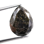 3.83 carat black pear cut natural diamond with brilliant teardrop shape and warm chocolate sparkle, loose certified stone for custom engagement ring or luxury fine jewelry design