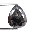 4.21 carat black pear cut Natural diamond loose stone with deep midnight color and brilliant faceting, ideal for engagement ring, pendant, or custom fine jewelry setting.