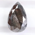 1.31 Ct pear cut black natural diamond loose stone with deep rich color and brilliance for engagement rings and custom jewelry.