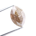 3.60 carat brown marquise cut natural diamond with elongated brilliant shape and rich warm tone, premium loose sustainable diamond for engagement ring or custom fine jewelry design.
