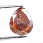 2.94 Ct brown pear cut natural diamond loose stone with rich color and brilliance, ideal for engagement rings and custom luxury jewelry.