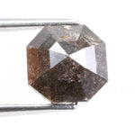 1.54 Ct hexagon cut brown natural diamond loose stone with rich color and brilliant sparkle, ideal for engagement rings and custom fine jewelry.