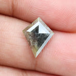 1.58 Ct kite cut Grey Brown diamond with unique shape and deep tones for distinctive designer jewelry
