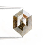 2.11 Ct brown natural hexagon cut diamond with warm tones and geometric shape for elegant modern luxury jewelry