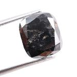 4.38 Ct Black Cushion Cut Natural Diamond Loose Premium Stone for Custom Jewelry and Engagement Ring Designs