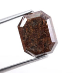 5.22 carat brown emerald cut natural diamond with elongated step cut facets, loose fancy brown diamond for custom engagement ring or luxury handcrafted fine jewelry design
