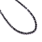Raw black rondelle diamond beads uncut natural with smooth rondelle shape, ideal for artisan jewelry, handmade bracelets, and statement necklaces