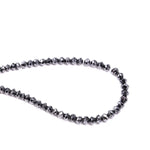 Raw black rondelle diamond beads uncut natural with smooth rondelle shape, ideal for artisan jewelry, handmade bracelets, and statement necklaces