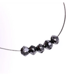 Natural black rondelle rough diamond beads uncut, raw with elegant dark tones, perfect for handcrafted necklaces, bracelets, and unique artisan jewelry designs