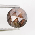 0.78 carat brownish black natural diamond round cut loose stone with subtle dual tone color blend