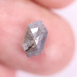 hexagon cut natural diamond, grey diamond, light grey diamond, icy grey tone, salt and pepper wedding band, and rare grey engagement ring jewelry.