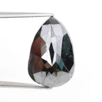 pear shaped natural loose rose cut black diamond loose gemstone for custom engagement rings.