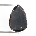 pear shaped natural loose rose cut black diamond loose gemstone for custom engagement rings.