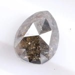 pear cut natural grey diamond with salt and pepper inclusions, earth-mined diamond Rustic pear shape grey natural diamond