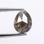 pear cut natural grey diamond with salt and pepper inclusions, earth-mined diamond Rustic pear shape grey natural diamond