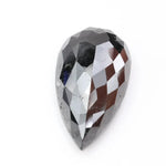 pear cut , grey black natural loose diamond , what does diamond represent in engagement ring symbolism and love