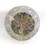 1.64 carat grey antique finish round rose cut natural diamond with salt and pepper inclusions, unique rustic loose stone ideal for custom rings and bespoke jewelry designs