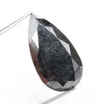 pear cut , grey black natural loose diamond , what does diamond represent in engagement ring symbolism and love