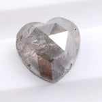heart shaped natural grey diamond with salt and pepper inclusions, earth mined loose diamond Rustic heart cut natural diamond