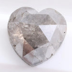 heart shaped natural grey diamond with salt and pepper inclusions, earth mined loose diamond Rustic heart cut natural diamond