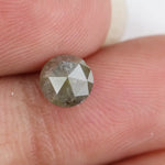 0.67 Ct earthy grey round diamond, rustic rose cut natural loose salt and pepper diamond for custom jewelry design
