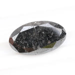 oval cut , grey black naturral loose diamond, diamond ring with side stones elegant engagement jewelry ring