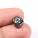 raw uncut diamond ring with real diamond rock natural crystal texture black rough diamond