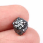 raw uncut diamond ring with real diamond rock natural crystal texture black rough diamond