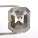 radiant cut , grey natural loose diamond , rectangular radiant cut diamond elegant modern faceted gemstone