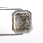 radiant cut , grey natural loose diamond , rectangular radiant cut diamond elegant modern faceted gemstone