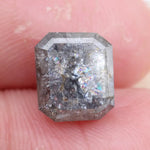 radiant cut , grey natural loose diamond , rectangular radiant cut diamond elegant modern faceted gemstone