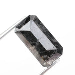 emerald cut , grey black natural loose diamond ,loose carat diamond, loose diamond setting, diamond loose in ring