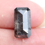 emerald cut , grey black natural loose diamond ,loose carat diamond, loose diamond setting, diamond loose in ring