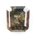 0.77 Ct emerald cut brown grey black natural diamond with soft smoky tones and elegant sparkle for modern jewelry