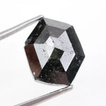 hexagon cut rose cut black diamond loose gemstone for custom jewelry.