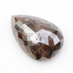 pear cut, brown natural loose diamond, teardrop pear cut rustic diamond featuring a translucent clear crown.