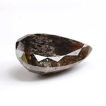 pear cut, brown natural loose diamond, teardrop pear cut rustic diamond featuring a translucent clear crown.