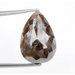 pear cut, brown natural loose diamond, teardrop pear cut rustic diamond featuring a translucent clear crown.