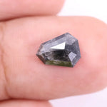 Natural grey diamond shield cut diamond, lab grown vs natural diamond side by side, salt and pepper diamond jewelry, grey diamond necklace, grey diamond.