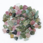 Natural rough tourmaline crystals multiple colors lot with green pink blue yellow and multicolor gemstones